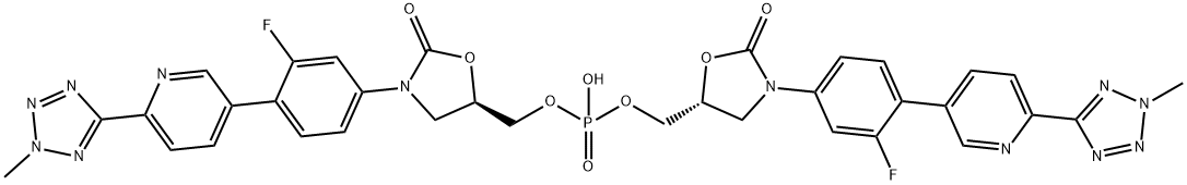 bis(((R)-3-(3-fluoro-4-(6-(2-methyl-2H-tetrazol-5-yl)pyridin-3-yl)phenyl)-2-oxooxazolidin-5-yl)methyl) hydrogen phosphate