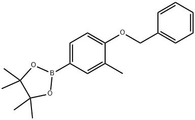 2-(4-(benzyloxy)-3-methylphenyl)-4,4,5,5-tetramethyl-1,3,2-dioxaborolane 化学構造式