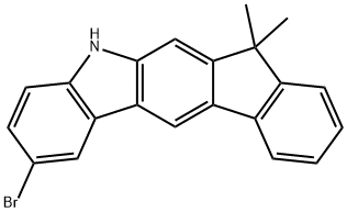 2-bromo-7,7-dimethyl-5,7-dihydroindeno[2,1-b]carbazole 化学構造式