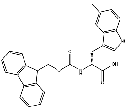 Fmoc-5-fluoro-D-tryptophan 化学構造式