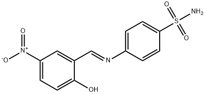 4-[(2-hydroxy-5-nitrobenzylidene)amino]benzenesulfonamide 结构式
