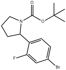 1-Boc-2-(4-bromo-2-fluoro-phenyl)-pyrrolidine Struktur