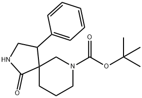 tert-butyl1-oxo-4-phenyl-2,7-diazaspiro[4.5]decane-7-carboxylate Structure