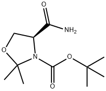 3-Oxazolidinecarboxylic acid, 4-(aminocarbonyl)-2,2-dimethyl-, 1,1-dimethylethyl ester, (4S)- Structure