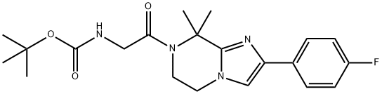 tert-butyl (2-(2-(4-fluorophenyl)-8,8-dimethyl-5,6-dihydroimidazo[1,2-a]pyrazin-7(8H)-yl)-2-oxoethyl)carbamate Structure