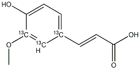 4-羟基-3-甲氧基肉桂酸-13C3, 1261170-81-3, 结构式