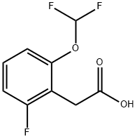 2-(2-(ジフルオロメトキシ)-6-フルオロフェニル)酢酸 化学構造式