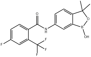 4-fluoro-N-(1-hydroxy-3,3-dimethyl-1,3-dihydrobenzo[c][1,2]oxaborol-6-yl)-2-(trifluoromethyl)benzamide(WXG02326) Struktur