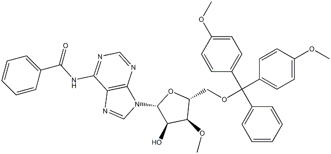 N6-Benzoyl-5'-O-(4,4'-dimethoxytrityl)-3'-O-methyl adenosine 结构式