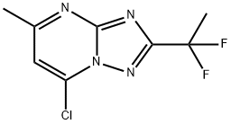 7-氯-2-(1,1-二氟乙基)-5-甲基-[1,2,4]三唑并[1,5-A]嘧啶, 1281860-67-0, 结构式