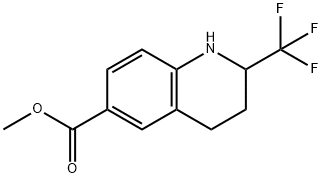 2-(トリフルオロメチル)-1,2,3,4-テトラヒドロキノリン-6-カルボン酸メチル 化学構造式