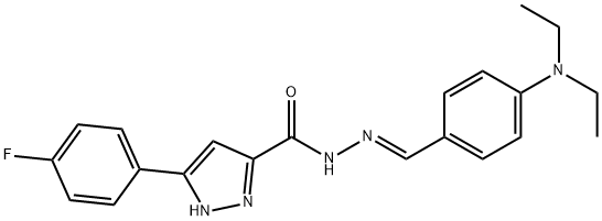 N'-{(E)-[4-(diethylamino)phenyl]methylidene}-3-(4-fluorophenyl)-1H-pyrazole-5-carbohydrazide 化学構造式