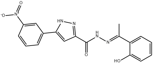 N'-[(1E)-1-(2-hydroxyphenyl)ethylidene]-3-(3-nitrophenyl)-1H-pyrazole-5-carbohydrazide|