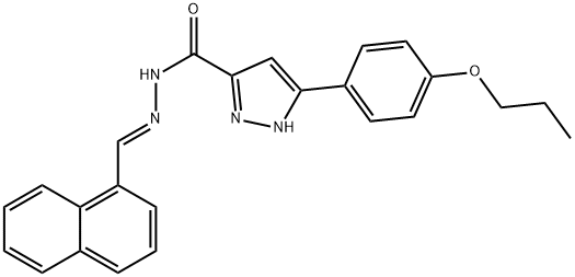 N'-[(E)-naphthalen-1-ylmethylidene]-3-(4-propoxyphenyl)-1H-pyrazole-5-carbohydrazide 结构式