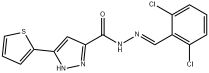 N'-[(E)-(2,6-dichlorophenyl)methylidene]-3-(thiophen-2-yl)-1H-pyrazole-5-carbohydrazide|