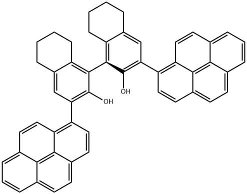 (1S)-5,5',6,6',7,7',8,8'-Octahydro-3,3'-di-1-pyrenyl-[1,1'-binaphthalene]-2,2'-diol 化学構造式