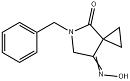 (E)-5-benzyl-7-(hydroxyimino)-5-azaspiro[2.4]heptan-4-one 化学構造式