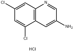 3-Amino-5,7-dichloroquinoline dihydrochloride 化学構造式