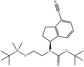 Carbamic acid,N-[(1S)-4-cyano-2,3-dihydro-1H-inden-1-yl]-N-[2-[[(1,1-dimethylethyl)dimethylsilyl]oxy]ethyl]-, 1,1-dimethylethyl ester|1306763-61-0