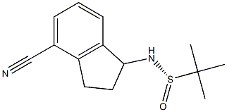 N-((S)-4-cyano-2,3-dihydro-1H-inden-1-yl)-2-methylpropane-2-sulfinamide 化学構造式