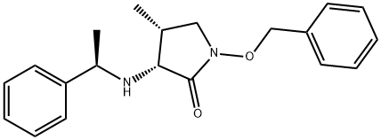 (3R,4R)-1-(Benzyloxy)-4-methyl-3-[[(R)-1-phenylethyl]amino]-2-pyrrolidinone 化学構造式