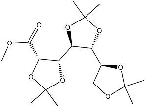 2,3:4,5:6,7-三-O-(1-甲基亚乙基)-D-甘油型-D-塔洛-庚糖酸甲酯 结构式