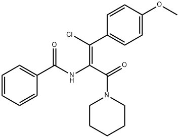 (Z)-N-(1-chloro-1-(4-methoxyphenyl)-3-oxo-3-(piperidin-1-yl)prop-1-en-2-yl)benzamide Struktur
