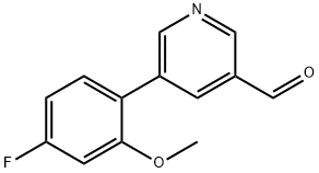 5-(4-Fluoro-2-methoxyphenyl)pyridine-3-carboxaldehyde 化学構造式