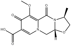 (3S,11AR)-6-メトキシ-3-メチル-5,7-ジオキソ-2,3,5,7,11,11A-ヘキサヒドロオキサゾロ[3,2-D]ピリド[1,2-A]ピラジン-8-カルボン酸 化学構造式
