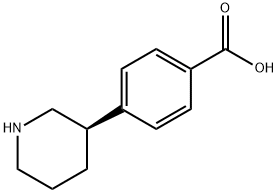 4-((3R)-3-piperidyl)benzoic acid 化学構造式