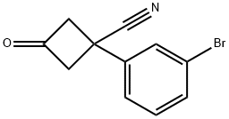 1-(3-溴苯基)-3-氧代环丁烷-1-甲腈, 1342271-38-8, 结构式