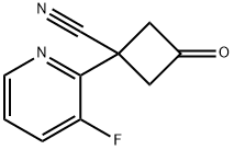 1-(3-fluoropyridin-2-yl)-3-oxocyclobutane-1-carbonitrile Struktur