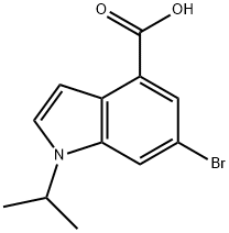 6-bromo-1-isopropyl-1H-indole-4-carboxylic acid 化学構造式