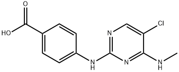 4-((5-Chloro-4-(methylamino)pyrimidin-2-yl)amino)benzoic acid,1351762-16-7,结构式