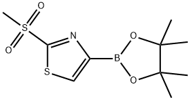 2-(methylsulfonyl)-4-(4,4,5,5-tetramethyl-1,3,2-dioxaborolan-2-yl)thiazole, 1353321-31-9, 结构式