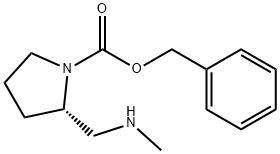 (S)-N-CBZ- 2-((methylamino)methyl)pyrrolidine 化学構造式