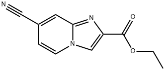 7-Cyano-imidazo[1,2-a]pyridine-2-carboxylic acid ethyl ester 化学構造式