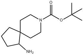 1-Amino-8-aza-spiro[4.5]decane-8-carboxylic acid tert-butyl ester Struktur