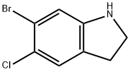 6-Bromo-5-chloro-2,3-dihydro-1H-indole 化学構造式