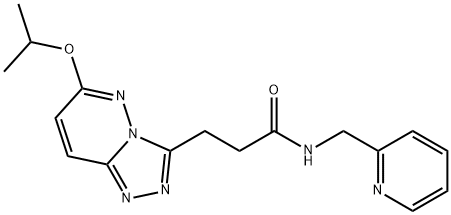 3-[6-(propan-2-yloxy)[1,2,4]triazolo[4,3-b]pyridazin-3-yl]-N-(pyridin-2-ylmethyl)propanamide 化学構造式