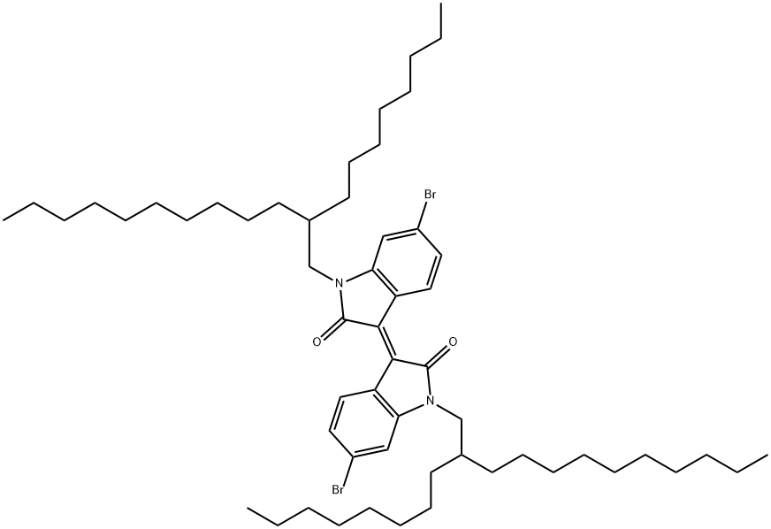 (E)-6-bromo-3-(6-bromo-1-(2-octyldodecyl)-2-oxoindolin-3-ylidene)-1-(2-octyldodecyl)indolin-2-one Structure