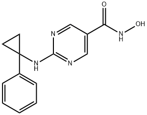 2-(1-Phenyl-cyclopropylamino)-pyrimidine-5-carboxylic acid hydroxyamide 化学構造式