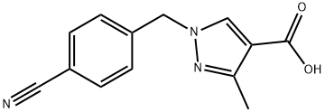 1-(4-cyanobenzyl)-3-methyl-1H-pyrazole-4-carboxylic acid Structure