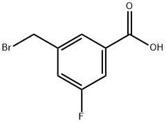 3-(ブロモメチル)-5-フルオロ安息香酸 化学構造式