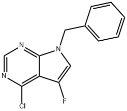 7-Benzyl-4-chloro-5-fluoro-7H-pyrrolo[2,3-d]pyrimidine Struktur