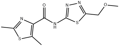 N-[(2Z)-5-(methoxymethyl)-1,3,4-thiadiazol-2(3H)-ylidene]-2,5-dimethyl-1,3-thiazole-4-carboxamide Structure