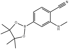 Benzonitrile, 2-(methylamino)-4-(4,4,5,5-tetramethyl-1,3,2-dioxaborolan-2-yl)- Structure