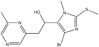 1-(4-Bromo-1-methyl-2-(methylthio)-1H-imidazol-5-yl)-2-(6-methylpyrazin-2-yl)ethanol Structure