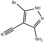 5-amino-3-bromo-1H-pyrazole-4-carbonitrile 化学構造式