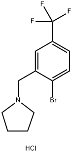 1-[[2-Bromo-5-(trifluoromethyl)phenyl]methyl]-pyrrolidine hydrochloride 化学構造式